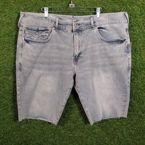 True Religion‎ Ricky Relaxed Straight Denim Shorts Light Blue Mens Size 42 NEW